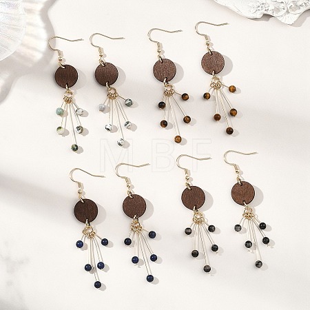 Natural Mixed Stone Dangle Earrings EJEW-JE06987-1