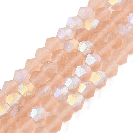 Imitate Austrian Crystal Bicone Frosted Glass Beads Strands EGLA-A039-T6mm-MB12-1
