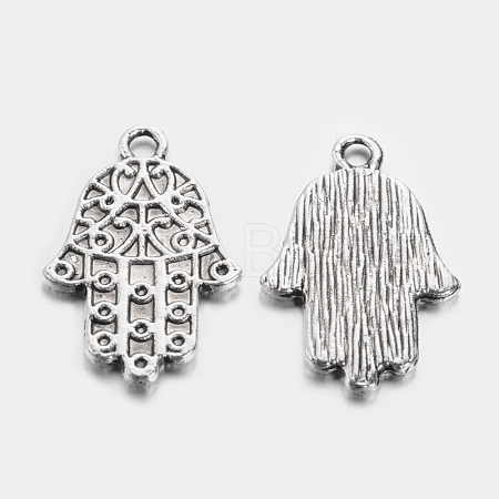 Hamsa Hand/Hand of Fatima/Hand of Miriam Alloy Pendants TIBEP-4969-AS-RS-1