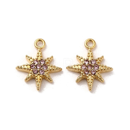 304 Stainless Steel Rhinestone Charms STAS-L022-304G-02-1