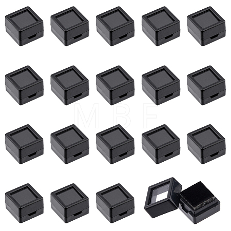 Acrylic Square Loose Diamond Box with Visible Window CON-WH0088-76A-02-1