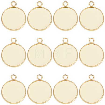 40Pcs 304 Stainless Steel Pendant Cabochon Settings STAS-BBC0006-24B-G-1