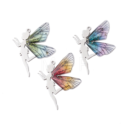 3pcs Gradient Color Resin Pendants PALLOY-TA00173-1