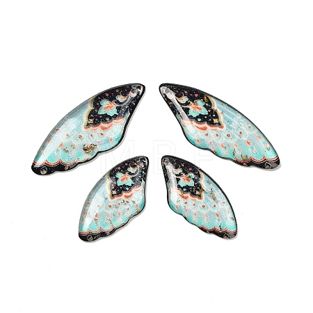 4Pcs 4 Styles Transparent Epoxy Resin Pendants RESI-B032-01B-1