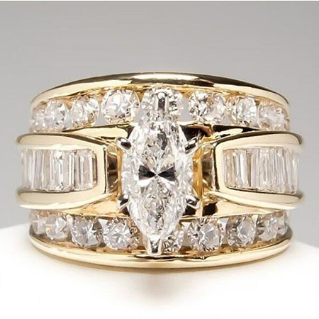 Horse Eye Alloy with Crystal Rhinestone Finger Rings FS-WG251C3-02-1
