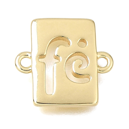 Brass Hollow Rectangle Links Connector Charms KK-C263-28B-G-1