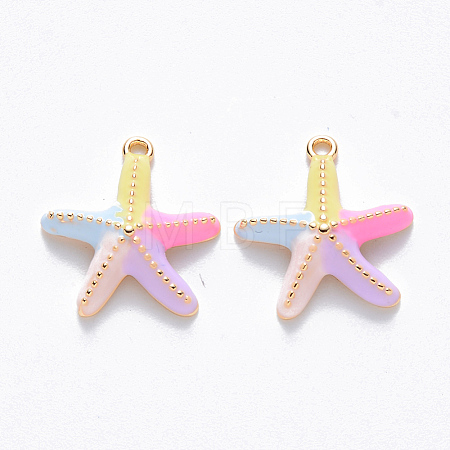 Brass Enamel Charms X-KK-T049-050G-02-NF-1