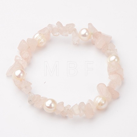 Gemstone Chip Stretch Bracelets BJEW-JB01516-01-1