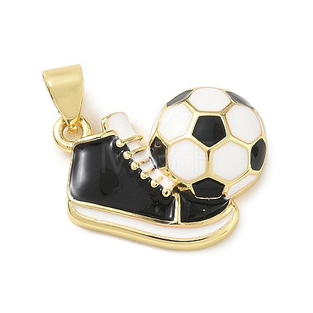 Football Theme Brass Enamel Pendants KK-A303-01C-G01-1