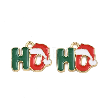 Christmas Themes Alloy Enamel Pendants ENAM-Z023-01G-01-1