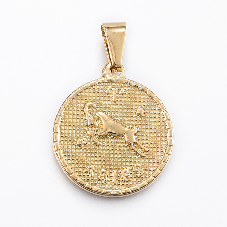 Real 18K Gold Plated 304 Stainless Steel Pendants X-STAS-H372-01J-1