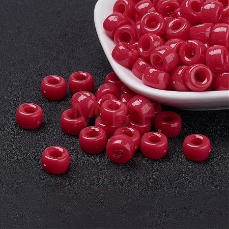 Opaque Acrylic European Large Hole Beads PL338-5-1