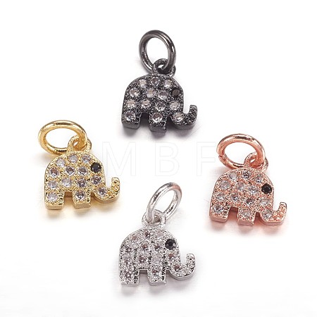 Brass Micro Pave Cubic Zirconia Pendants ZIRC-K070-42-1