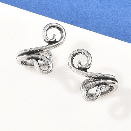 Flower 316 Stainless Steel Non- Piercing Cartilage Earrings AJEW-C044-07A-AS-1