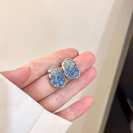 Alloy & Glass Stud Earrings WGA8529-02-1