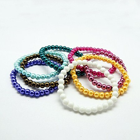 Stretchy Glass Pearl Bracelets BJEW-D068-8mm-M-1