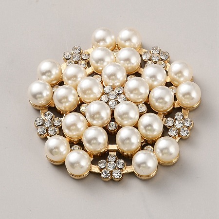 Flower Alloy Rhinestone Cabochons BUTT-WH0061-22KCG-1