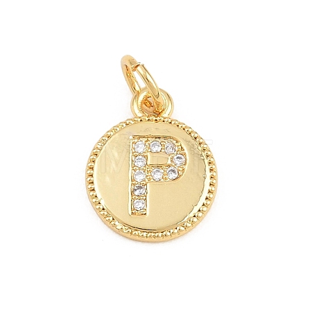Brass Micro Pave Clear Cubic Zirconia Charms CU-CBA56CE-12G-P-1