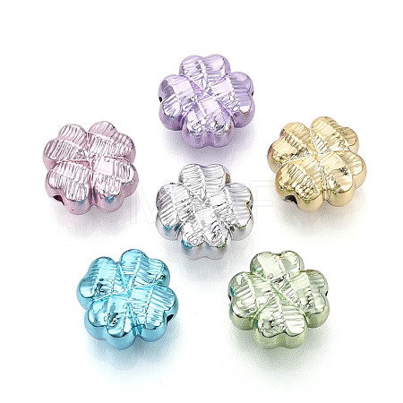 Textured Plating Opaque Acrylic Beads PACR-T018-07M-1