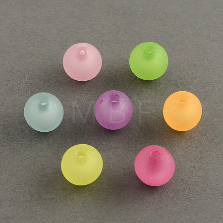 Frosted Acrylic Beads FACR-Q006-10mm-M-1
