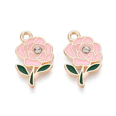 Alloy Rhinestone & Enamel Pendants ENAM-T024-63B-G-1