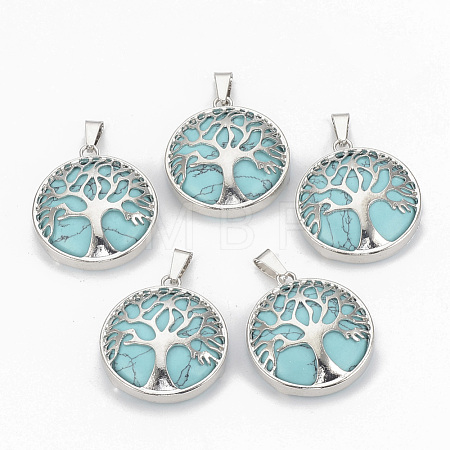 Synthetic Turquoise Pendants G-S292-10B-P-1