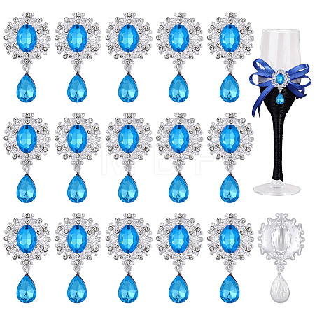 16Pcs Alloy Rhinestone Cabochons ALRI-FG0001-05C-1