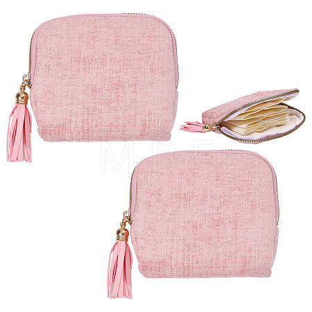 Velvet Jewelry Storage Zipper Bags with Tassel ABAG-WH0045-76-1