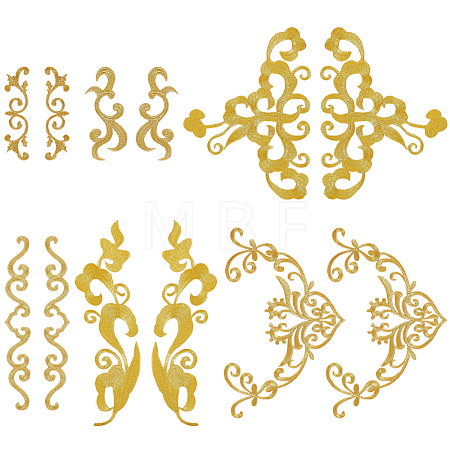 12Pcs 6 Styles Polyester Clothing Patches PATC-GF0001-89A-1
