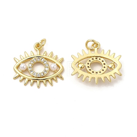 Brass Micro Pave Cubic Zirconia Pendants KK-E068-VB079-1