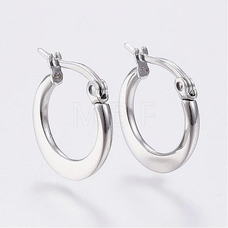 Tarnish Resistant 304 Stainless Steel Hoop Earrings EJEW-F105-24P-1