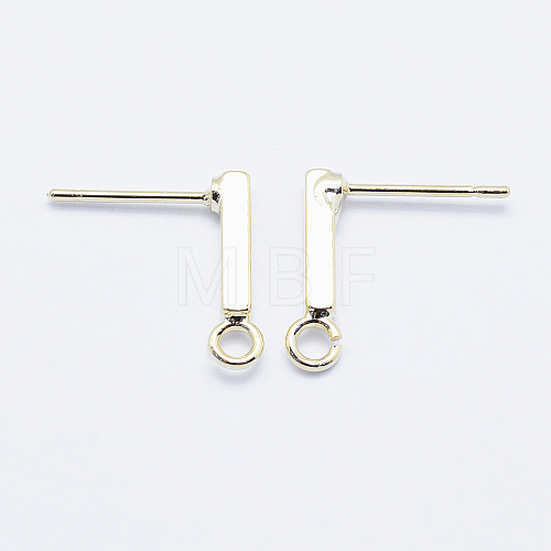 Long-Lasting Plated Brass Stud Earring Findings KK-K204-163G-NF-1