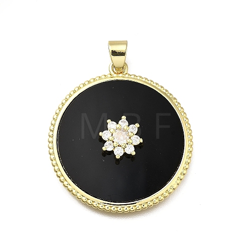 Brass Micro Pave Cubic Zirconia Pendants KK-C090-05C-01-1