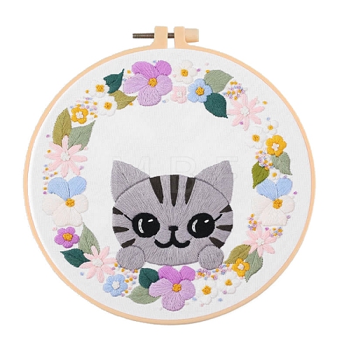 Cat Pattern DIY Embroidery Kits PW-WG87284-04-1