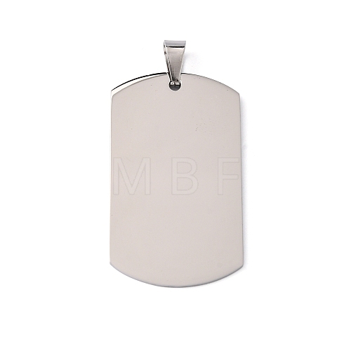 Tarnish Resistant 201 Stainless Steel Rectangle Stamping Blank Tag Pendants STAS-L122-15P-1