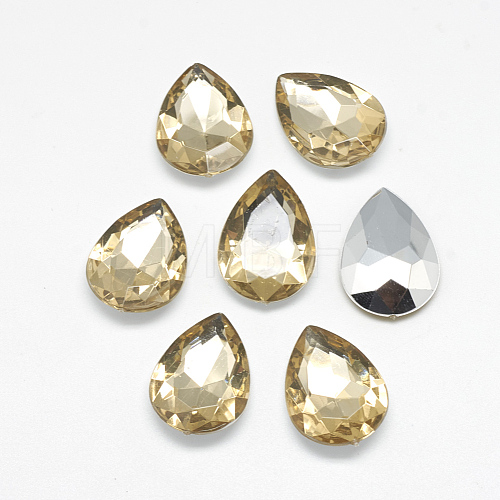 Acrylic Rhinestone Pointed Back Cabochons GACR-Q013-13x18-12-1