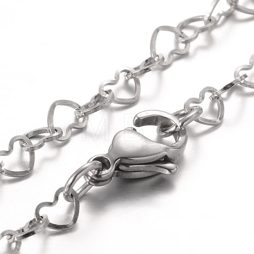 Heart 304 Stainless Steel Link Bracelets BJEW-JB01929-1