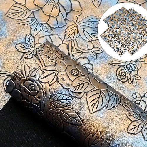 Flower Pattern Imitation Leather Fabrics PW-WGB593C-07-1