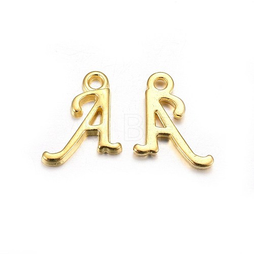 Golden Plated Alloy Letter Pendants PALLOY-J718-01G-A-1