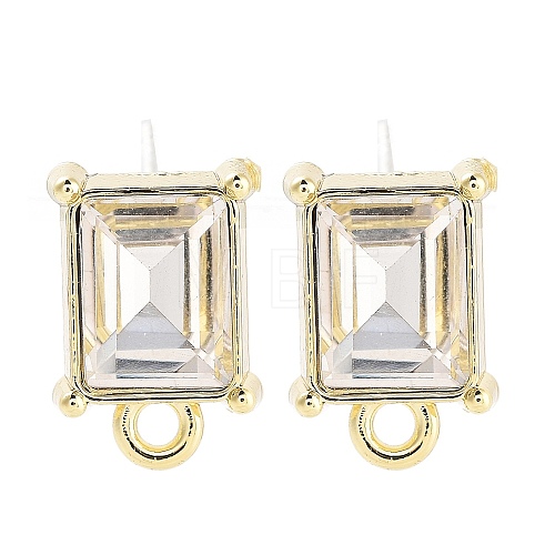 Alloy Glass Rhinestone Stud Earring Finding Accessories FIND-U006-12G-02-1