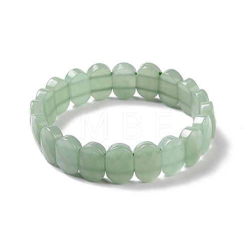 Natural Green Aventurine Oval Beaded Stretch Bracelet G-E010-01H-1