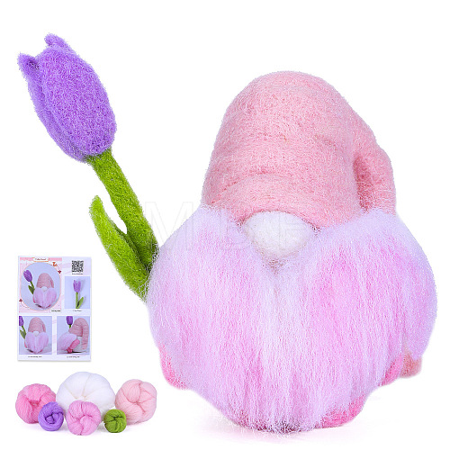 DIY Tulip Gnome Doll Needle Felting Kit PW-WGA83B7-04-1