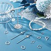 32Pcs 8 Styles Stainless Steel Connector Charms STAS-SC0005-07-4