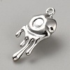 White Series Love Bow Alloy Acrylic Pendant LS-PALLOY-WH0115-01P-14-2