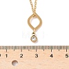 304 Stainless Steel Crystal Rhinestone Geometric Pendant Cable Chain Necklaces NJEW-Z073-01G-01-5