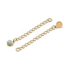 Ion Plating(IP) 316 Surgical Stainless Steel Curb Chain Extender with Natural  Amazonite Round Charm STAS-A097-01G-02-2