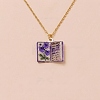 Brass Enamel Book Pendant Necklaces for Women KK-CBAF5B9-01G-02-1