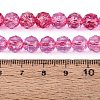 Crackle Transparent Glass Beads Strands GLAA-Q108-02A-12-4