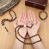3Pcs Synthetic Hematite & Natural Tiger Eye Bracelets & Necklaces Sets SJEW-UN00006-4