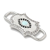 Rack Plating Brass Micro Pave Clear & Black Cubic Zirconia Eye Mask Connector Charms KK-L224-066P-2